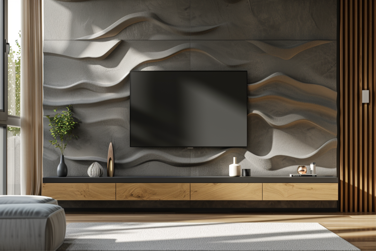 Floating Entertainment Bench with Push-to-Open Lacquered Media Drawers #14